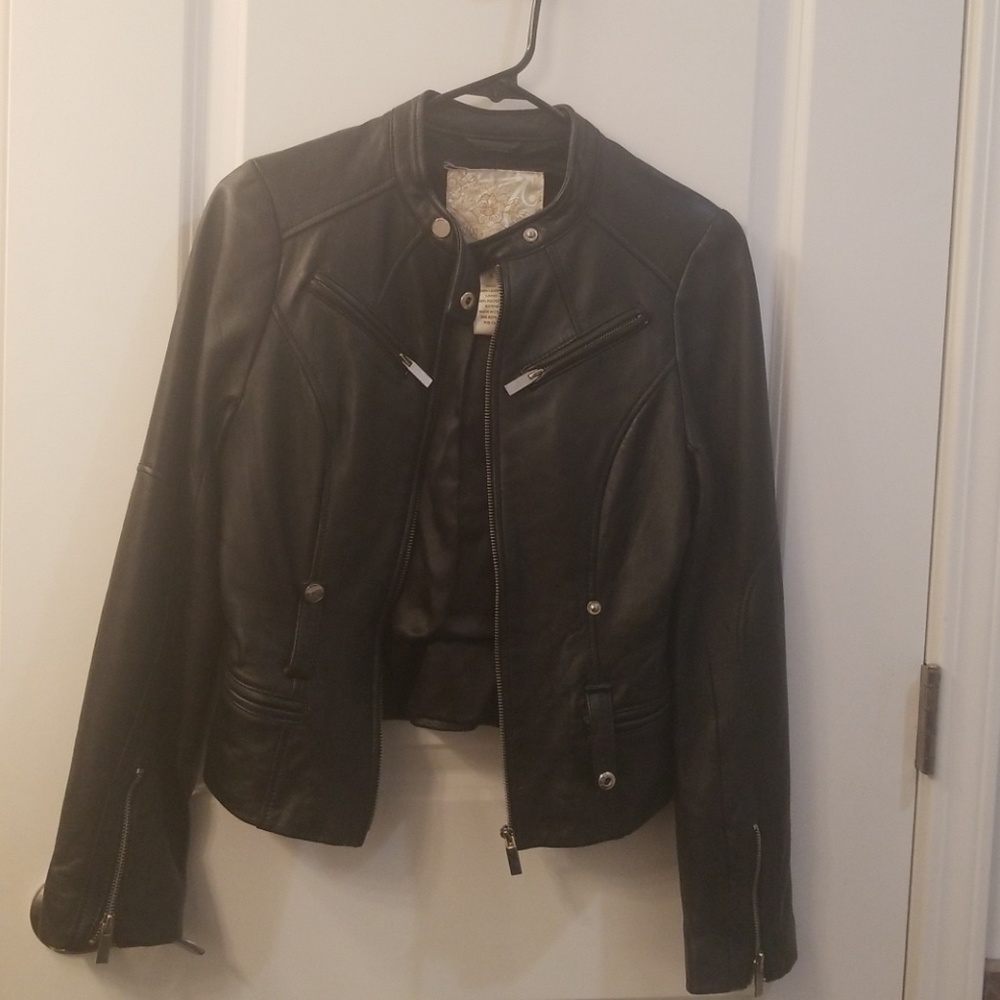 Leather moto jacket